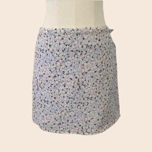 Sundeh by Sunday Best from Aritzia Mini Blue Floral Wrap Skirt Size Medium